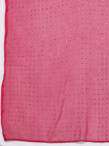 Indyancart VA Ethnic Motifs Jacquard Kurta with Palazzos & Dupatta