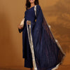 Dhiyona VA Women'sGotta Patti V-Neck Flared Sleeves Straight Kurta With Trousers & Dupatta