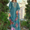 Dhiyona IE Women Ethnic Motifs Embroidered A-Line Kurta with Trousers & Dupatta