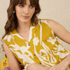 Indyancart IE Women Printed Regular Linen Kurta with Trousers