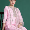 Indyancart IE Ethnic Motifs Embroidered Panelled Gotta Patti Kurta With Trousers & Dupatta