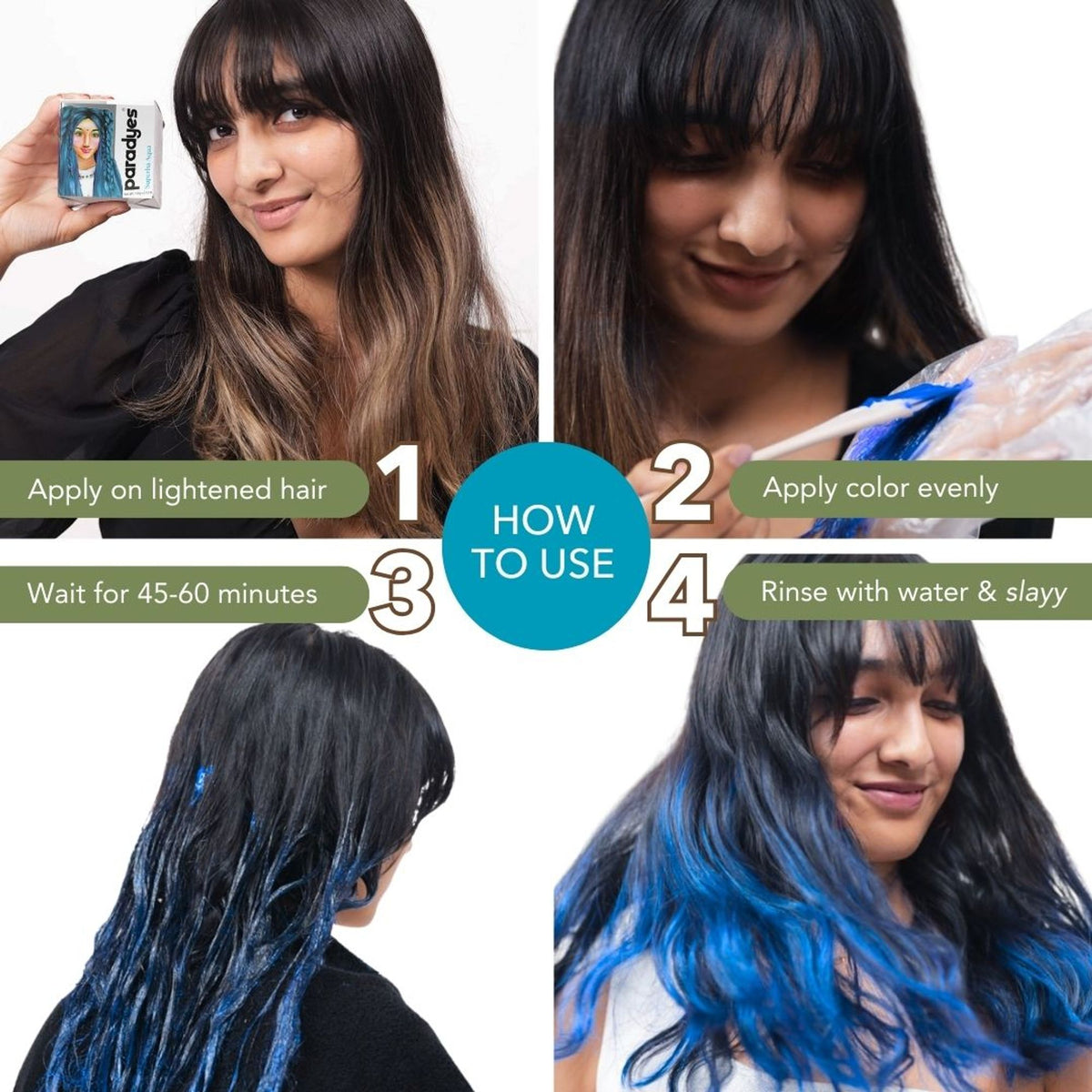 Paradyes Ammonia Free Semi-Permanent Hair Color - Superba Aqua