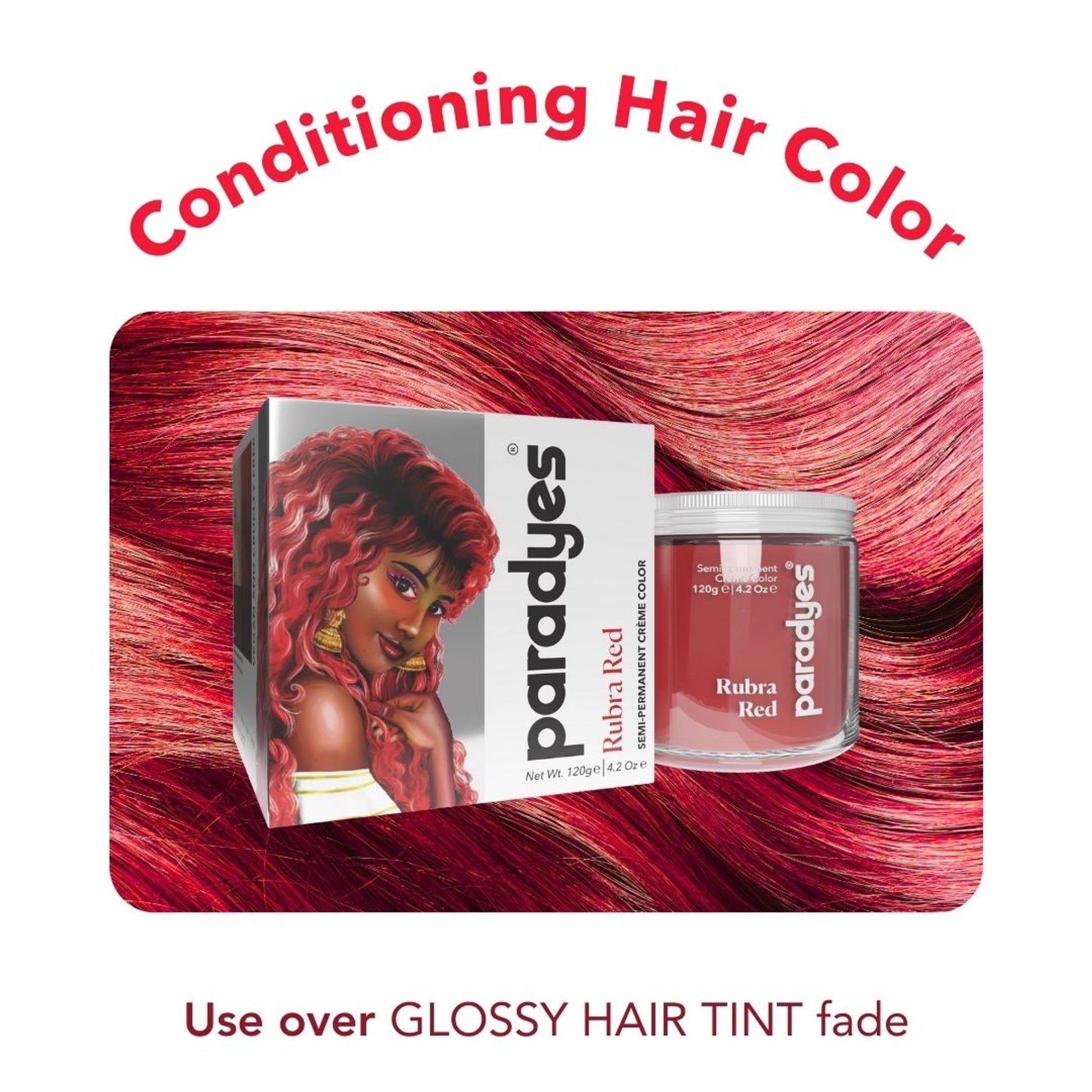 Paradyes Ammonia Free Semi-Permanent Top-up Hair Color - Rubra Red