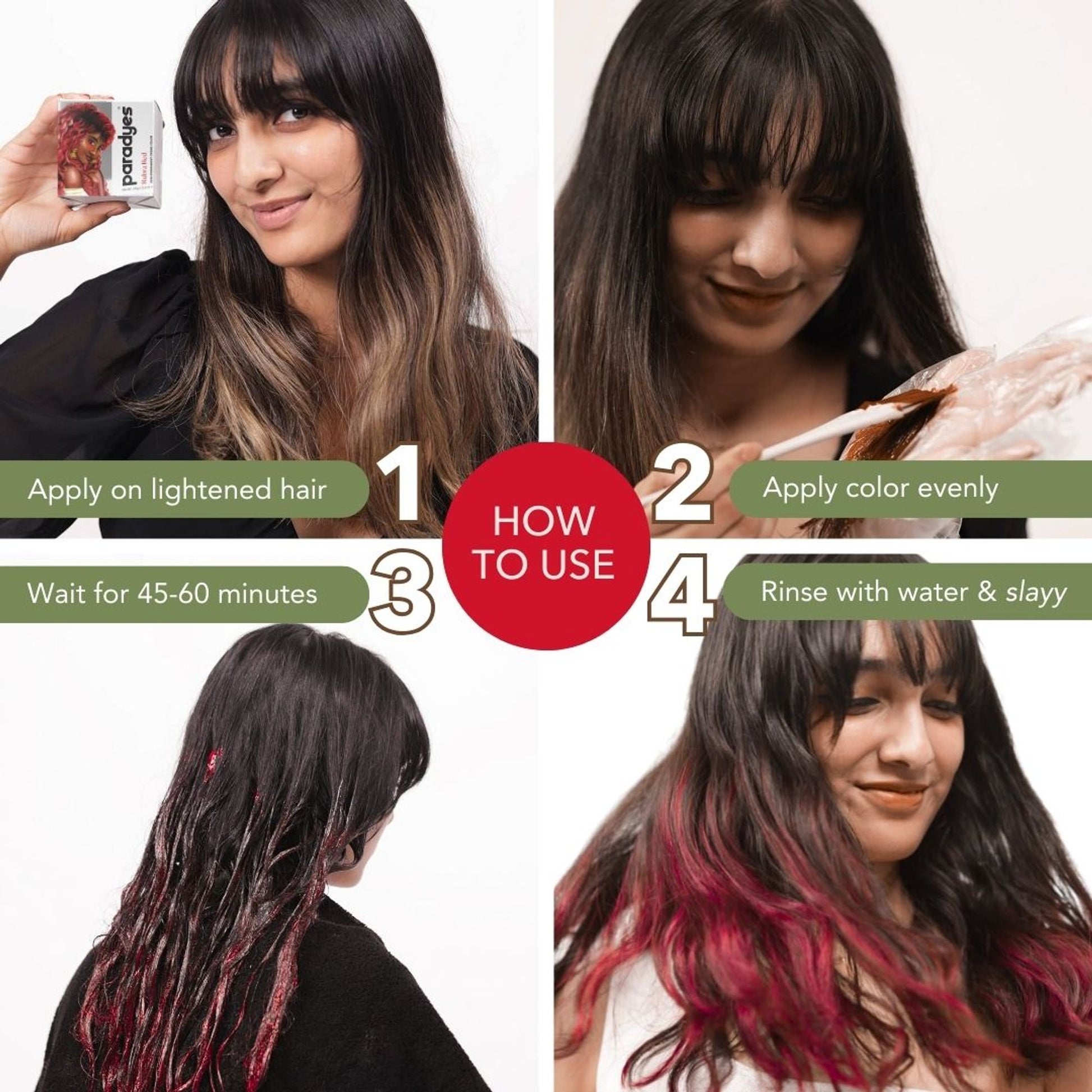Paradyes Ammonia Free Semi-Permanent Top-up Hair Color - Rubra Red