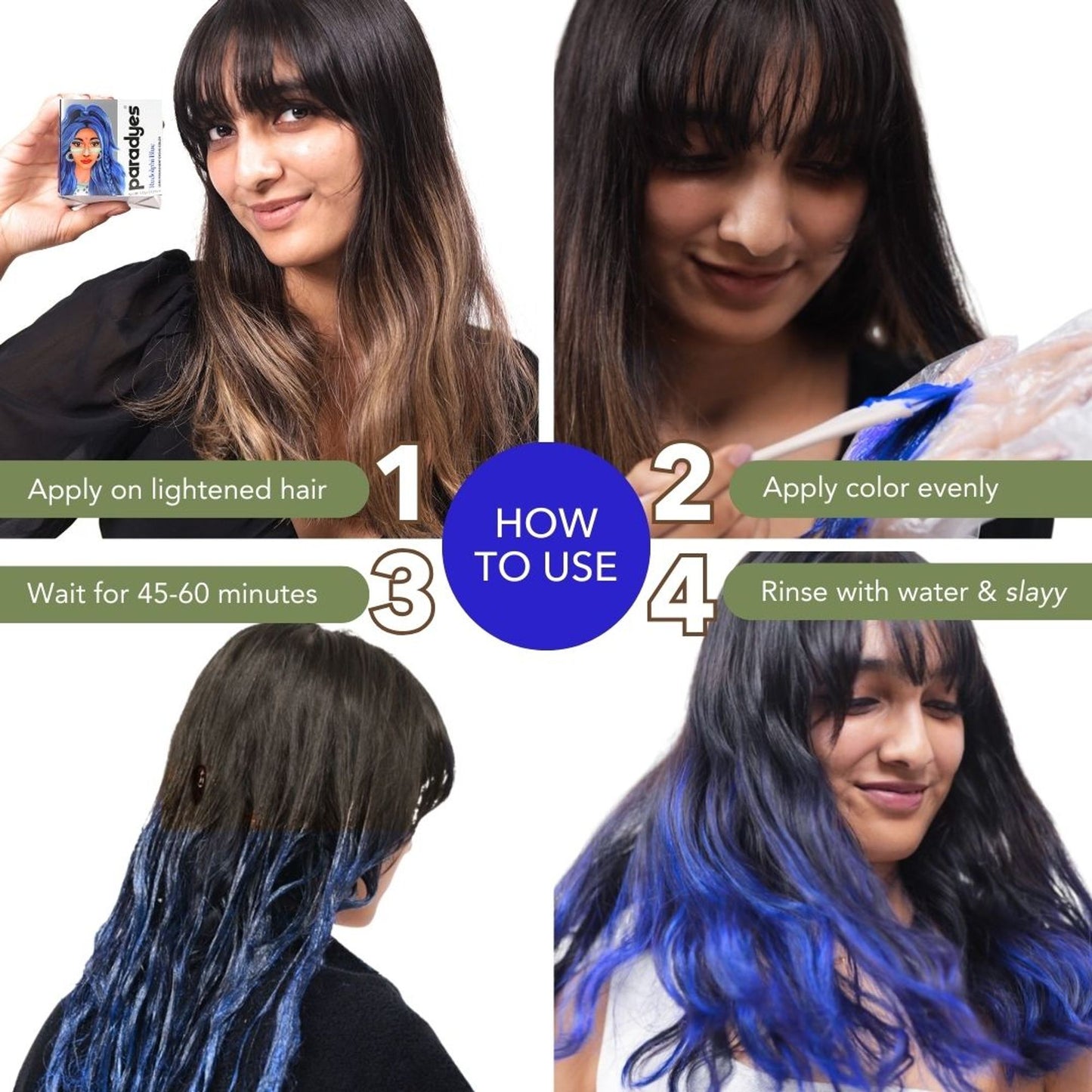 Paradyes Ammonia Free Semi-Permanent Hair Color - Rudolphi Blue