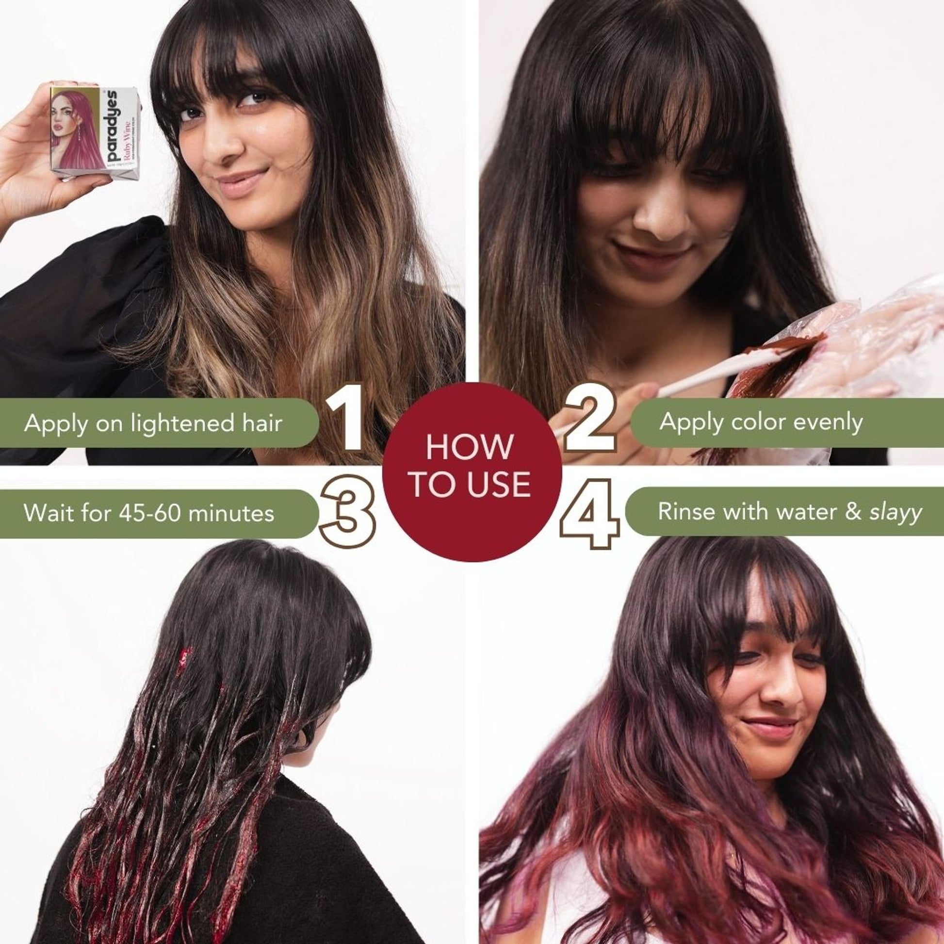 Paradyes Ammonia Free Semi-Permanent Top-up Hair Color - Ruby Wine