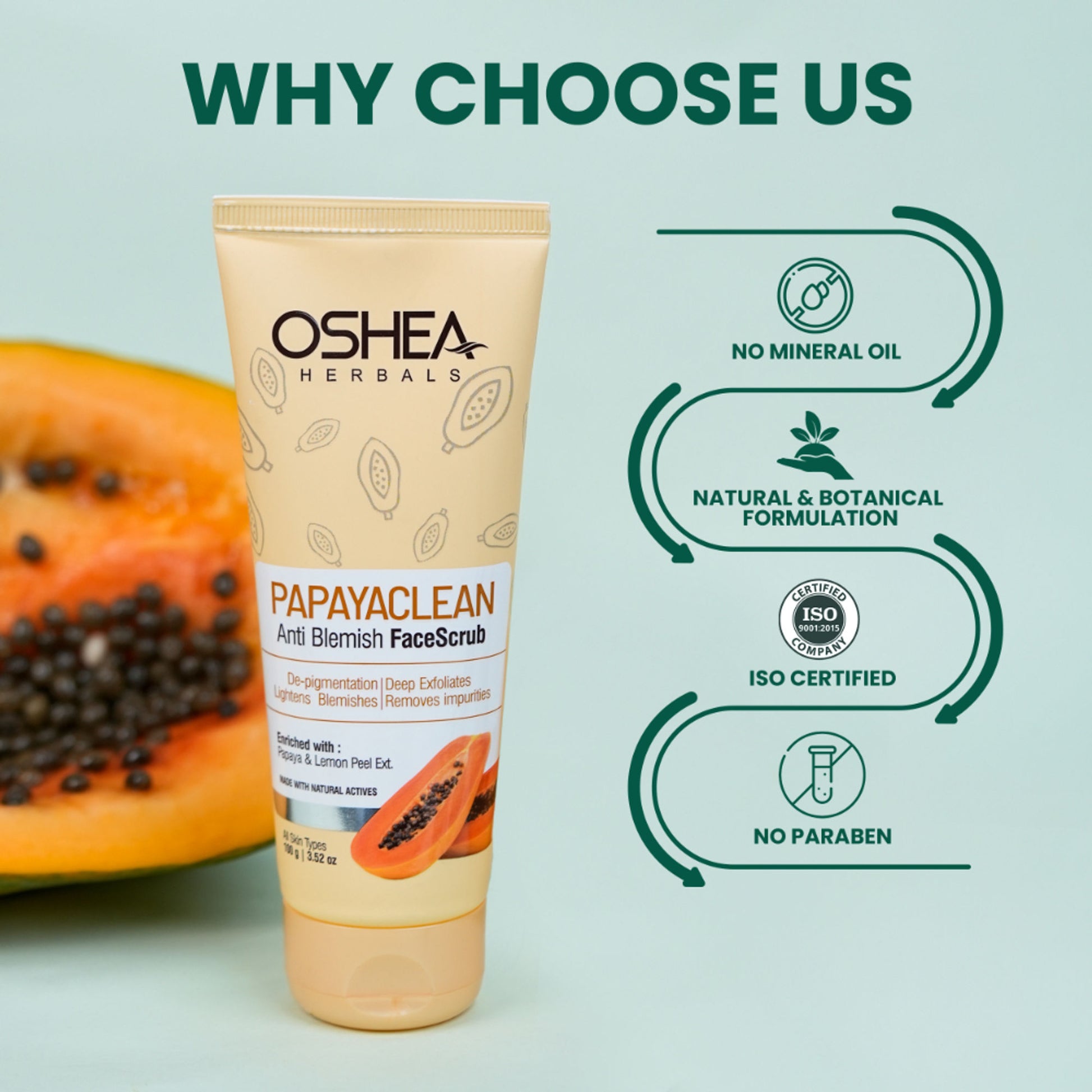 Oshea Herbals Papayaclean Anti Blemish Scrub