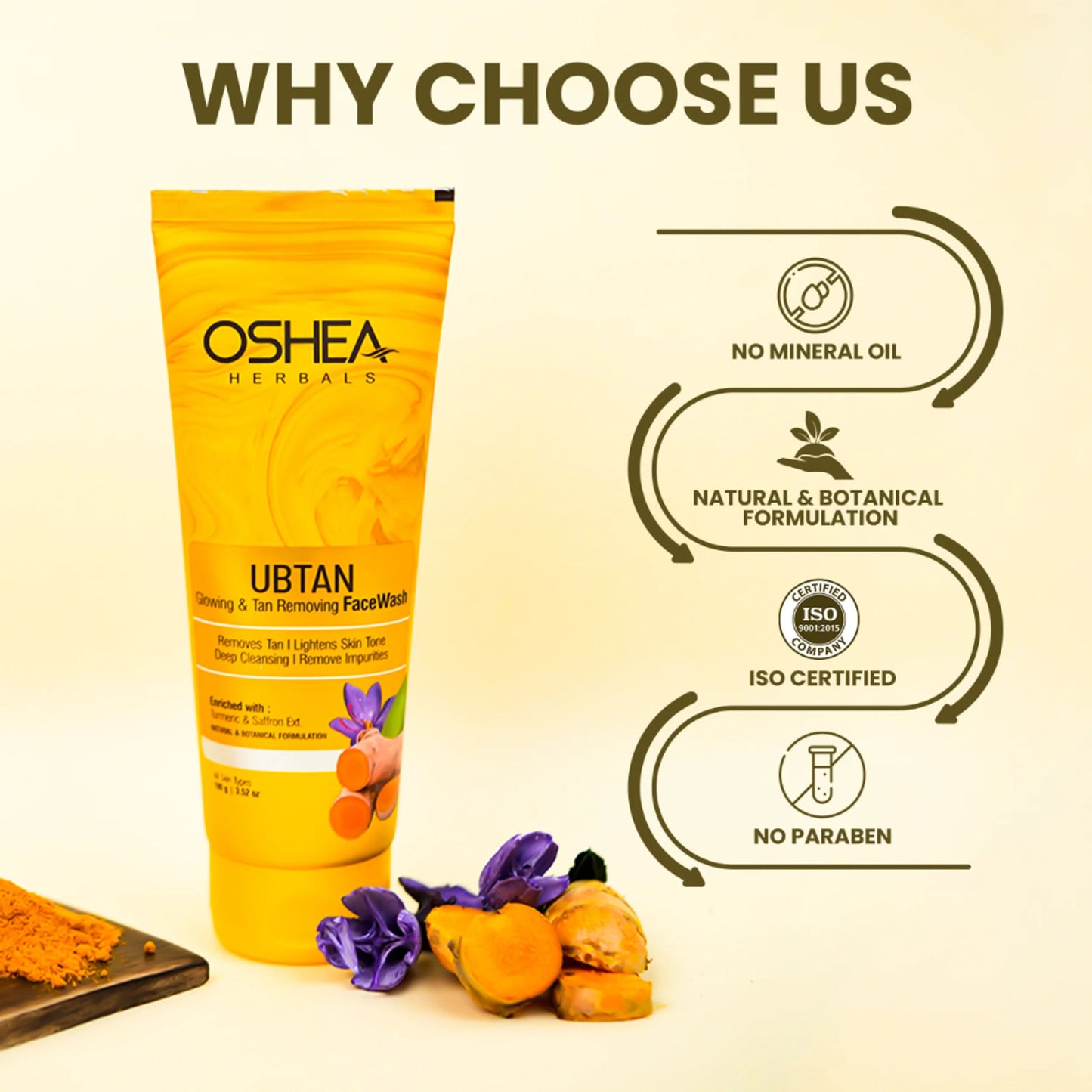 Oshea Herbals Ubtan Glowing & Tan Removing Face Wash