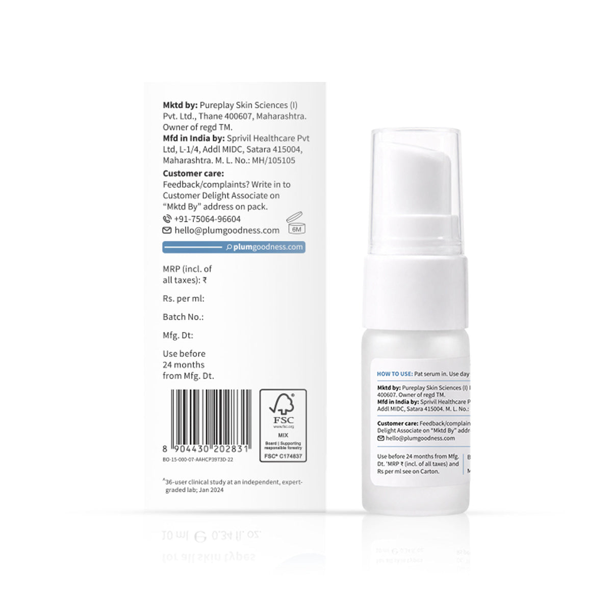 Plum 10% Niacinamide Brightening Face Serum with Rice Water & Ferment - Fades Blemishes & Acne Marks