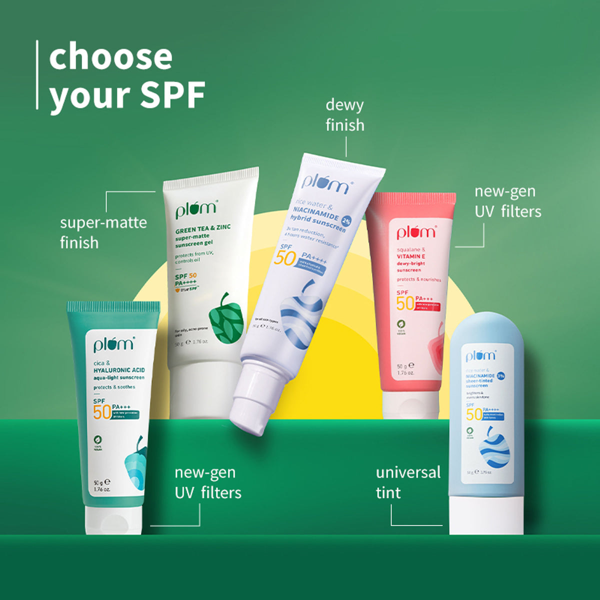 Plum Green Tea & Zinc Super-Matte SPF 50 Sunscreen Gel For Oily, Combination Skin, No White Cast