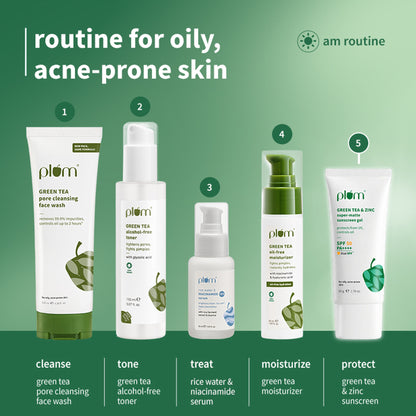 Plum Green Tea & Zinc Super-Matte SPF 50 Sunscreen Gel For Oily, Combination Skin, No White Cast