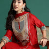 Indyancart IE Ethnic Motifs Embroidered Kurta with Trousers & With Dupatta