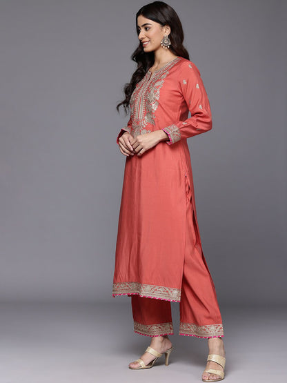 Indyancart VA Women Embroidered Kurta with Palazzos & Dupatta