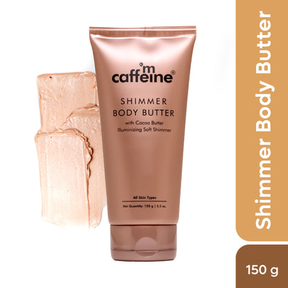 MCaffeine Shimmer Body Butter with Cocoa Butter for Shimmery & Glowing Skin Limited Edition