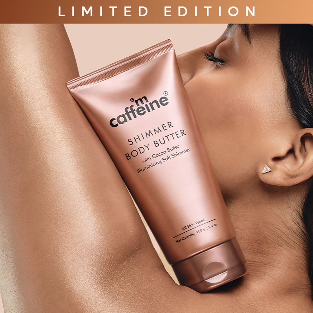 MCaffeine Shimmer Body Butter with Cocoa Butter for Shimmery & Glowing Skin Limited Edition
