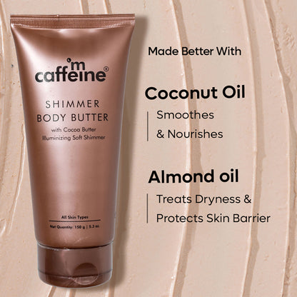 MCaffeine Shimmer Body Butter with Cocoa Butter for Shimmery & Glowing Skin Limited Edition