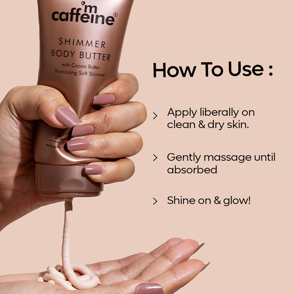 MCaffeine Shimmer Body Butter with Cocoa Butter for Shimmery & Glowing Skin Limited Edition