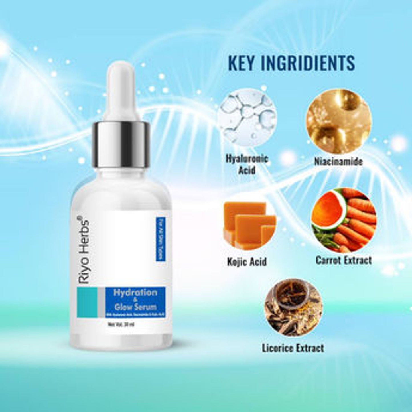 Riyo Herbs Hydration & Glow Serum Boosts Radiance for Men and Women