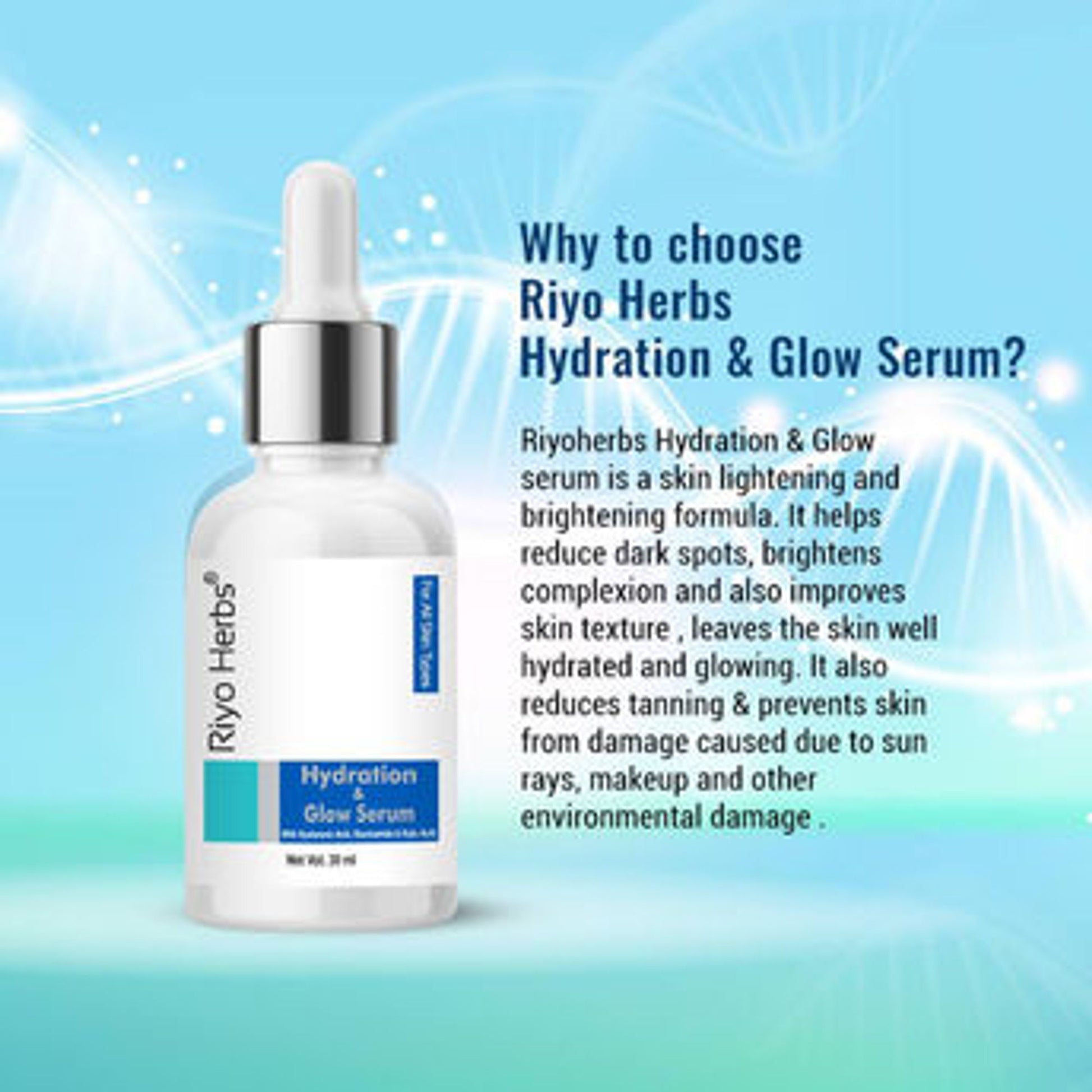 Riyo Herbs Hydration & Glow Serum Boosts Radiance for Men and Women