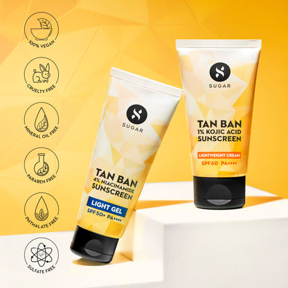 SUGAR Tan Ban 4% Niacinamide Sunscreen Light Gel SPF 50+ PA++++