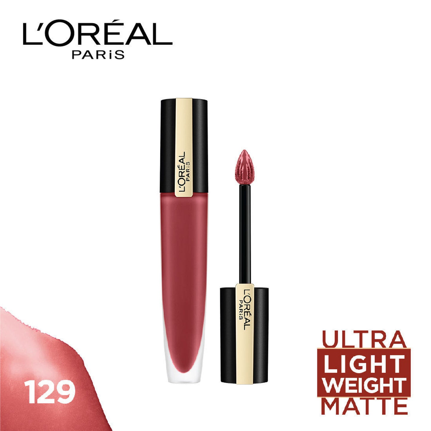 L'Oreal Paris Rouge Signature Matte Liquid Lipstick - 129 I Lead