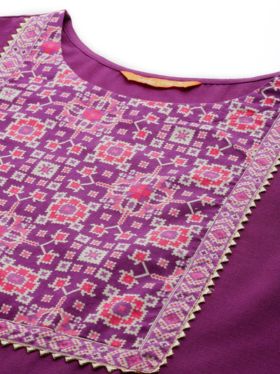 Dhiyona IE Women Yoke Design Regular Gotta Patti Kurta with Palazzos & With Dupatta