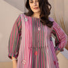 Dhiyona IE Striped A-Line Pure Cotton Kurta With Trousers
