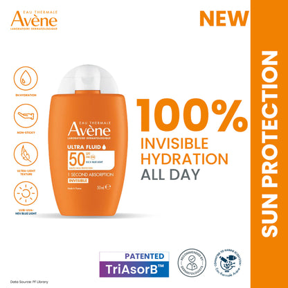 Avene Ultra Fluid Invisible Face Sunscreen SPF 50+
