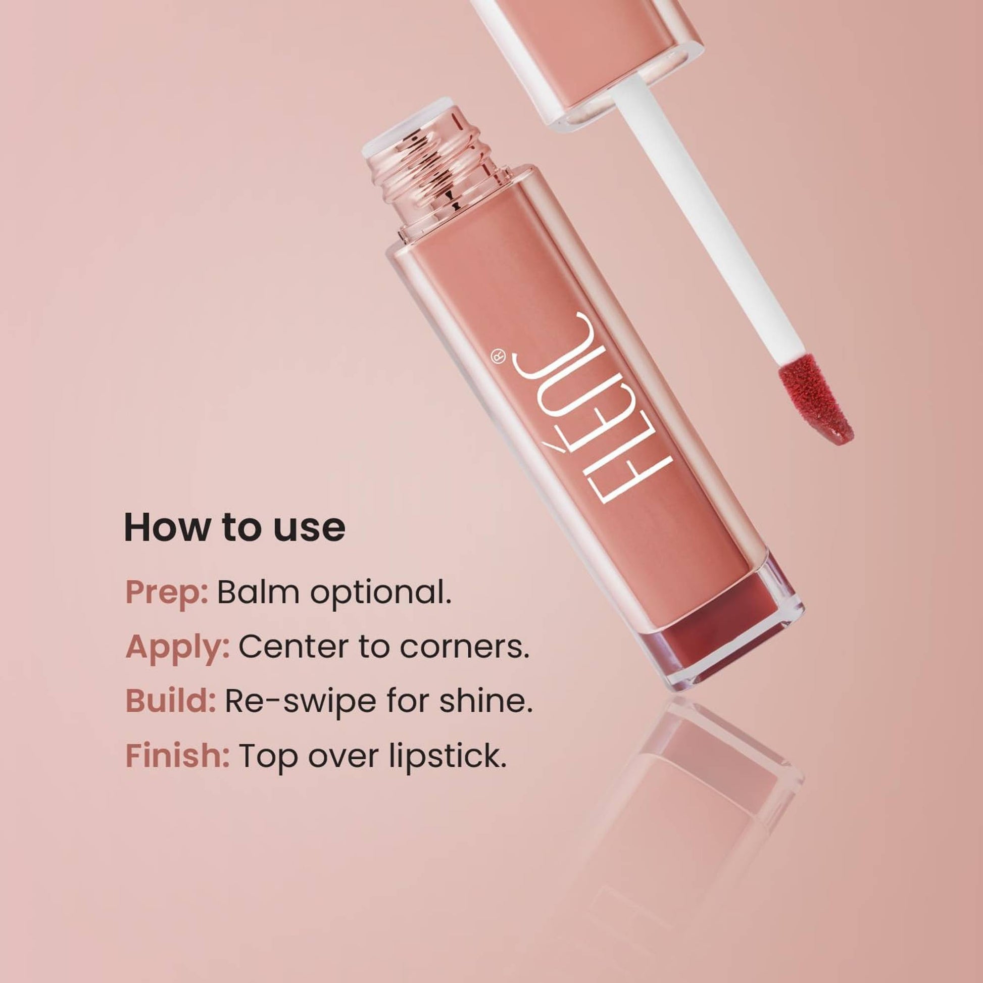 FLENC Shiny Finish & Long Lasting Lip Gloss With Tint - Barbie Pink