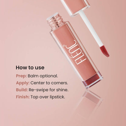 FLENC Shiny Finish & Long Lasting Lip Gloss With Tint - Snow White