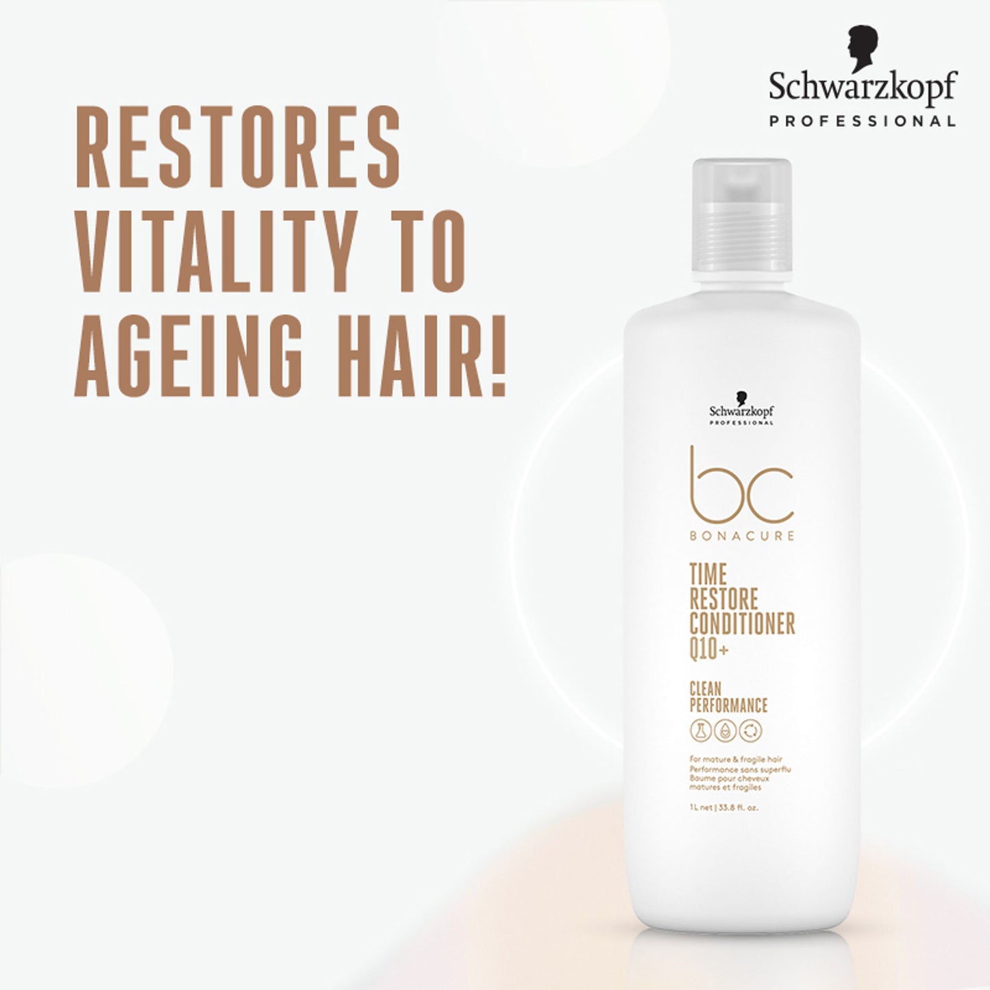 Schwarzkopf Professional Bonacure Time Restore Conditioner With Q10+ - For Mature Hair