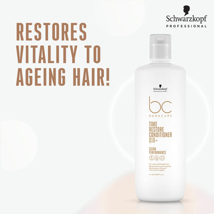 Schwarzkopf Professional Bonacure Time Restore Conditioner With Q10+ - For Mature Hair