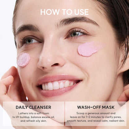 Arencia Fresh Rosehip Rice Mochi Cleanser - All-In-One Cleanser, Mask & Makeup Remover for Dull Skin