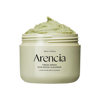 Arencia Fresh Green Rice Mochi Cleanser - Korean Cleanser, Mask & Makeup Remover, Reduces Blackheads