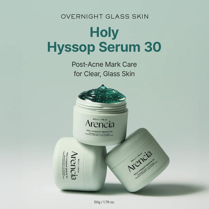 Arencia Holy Hyssop Serum 30 - Brightening Serum for Korean Glass Skin, Reduces Hyperpigmentation