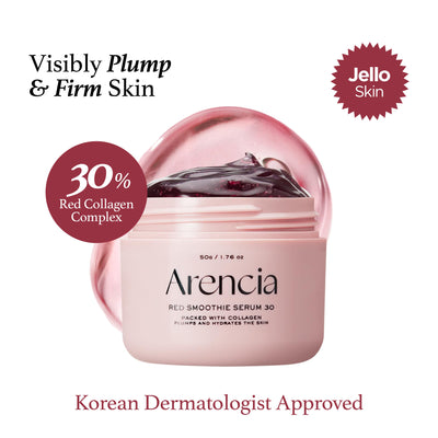 Arencia Red Smoothie Serum 30 - Anti-Aging Korean Serum with Vegan Collagen, Niacinamide & Peptides