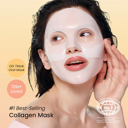 Biodance Bio-Collagen Real Deep Mask sheet mask with collagen for anti-aging and pore care, shown in package of four.