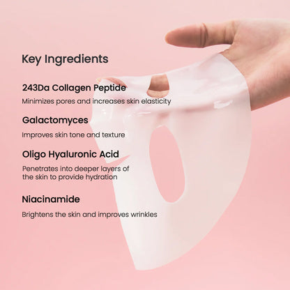 Biodance Bio-Collagen Real Deep Mask pack of 4, Korean anti-aging overnight sheet masks with pore care benefits.