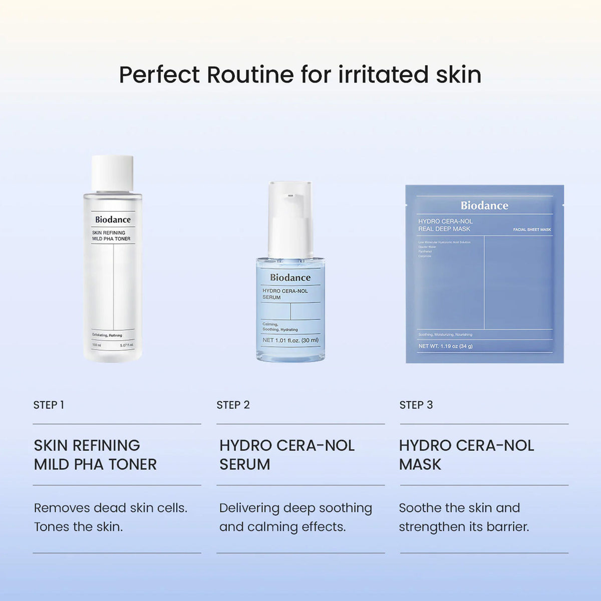 Biodance Hydro Cera-nol Real Deep Mask, Korean Hydrogel Mask Hydrates & Soothes Dry Skin - Pack of 4