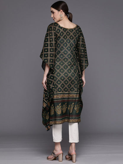 Dhiyona IE Women Ethnic Motifs Printed Gotta Patti Kaftan Kurta