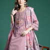 Dhiyona IE Floral Embroidered Thread Work Linen Kurta with Trousers & Dupatta