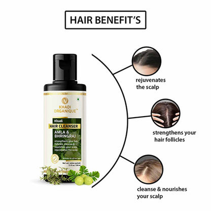 Khadi Organique Amla & Bhringraj Hair Shampoo For Control Dandruff & Reduce Hairfall