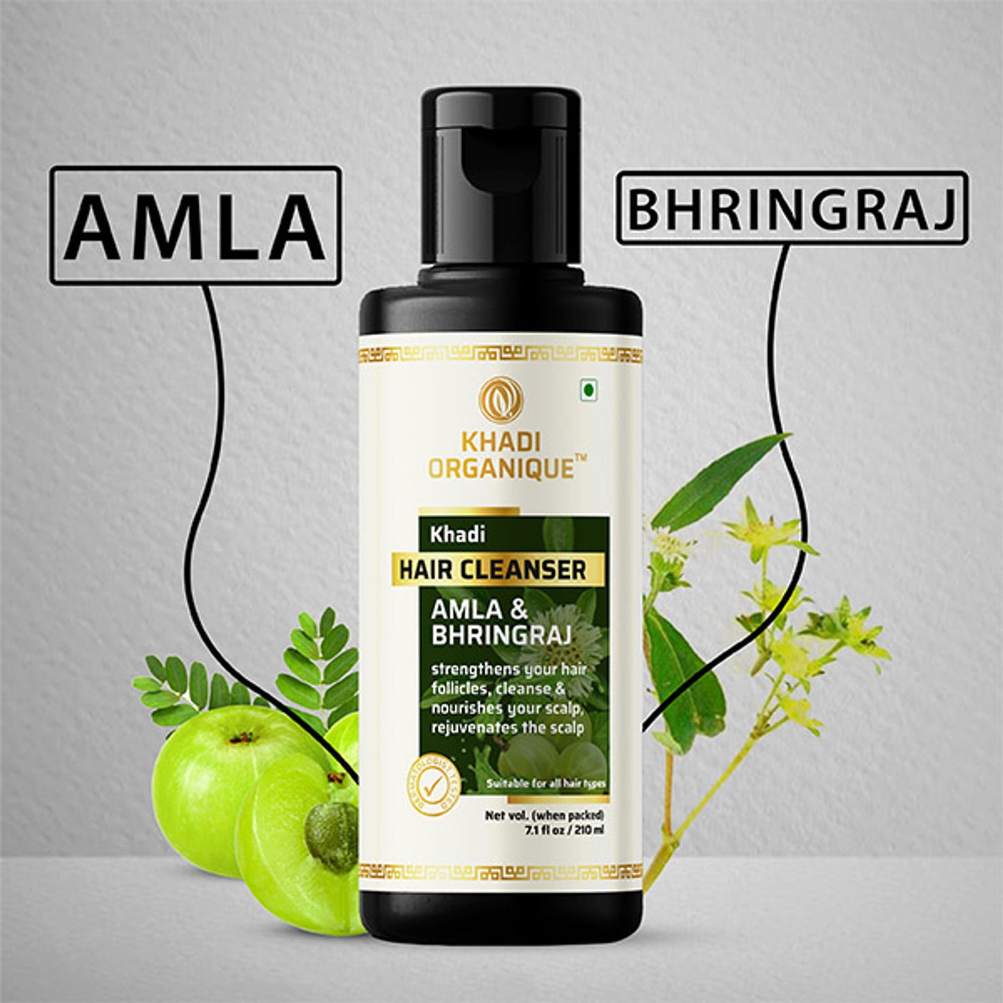 Khadi Organique Amla & Bhringraj Hair Shampoo For Control Dandruff & Reduce Hairfall