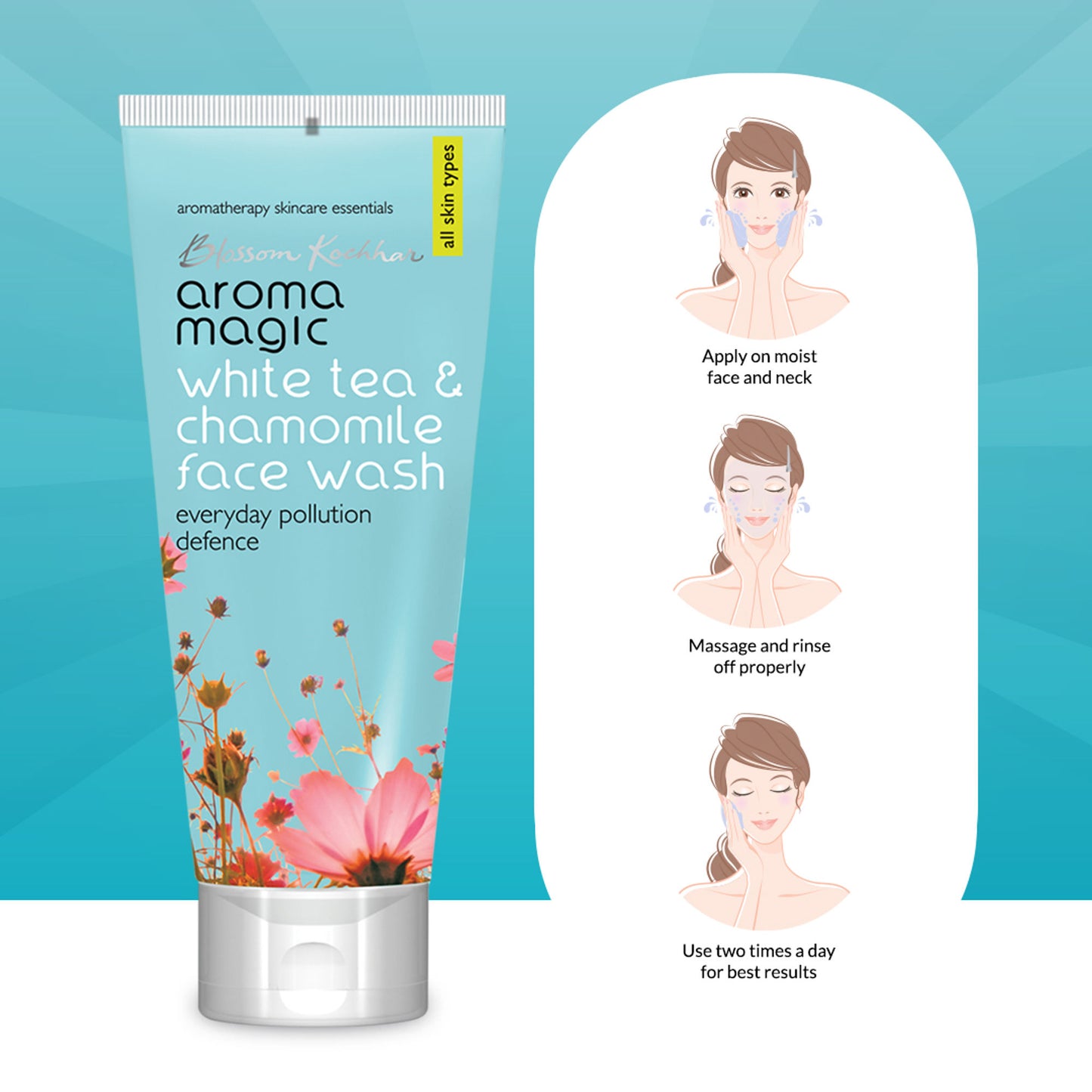 Aroma Magic White Tea & Chamomile Face Wash Everyday Pollution Defence (All Skin Types)
