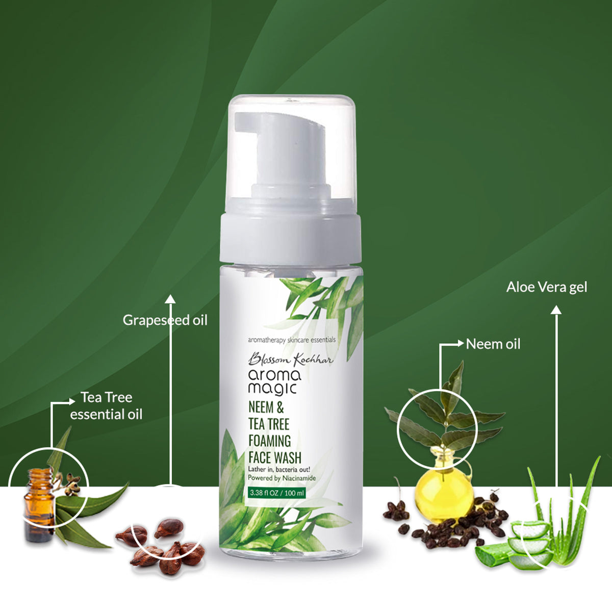 Aroma Magic Neem & Tea Tree Foaming Face Wash Powered By Niacinamide