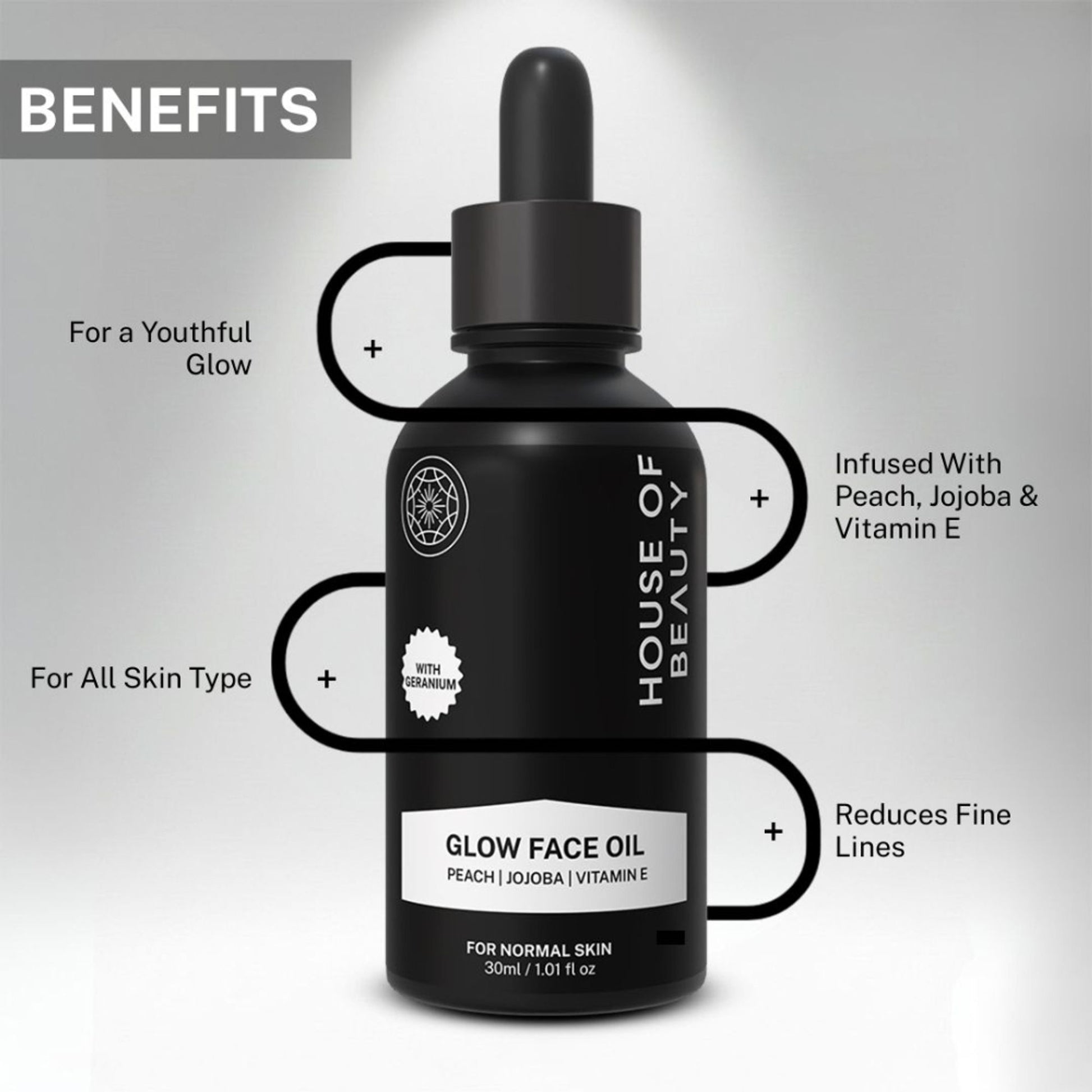 House Of Beauty Peach + Jojoba Vitamin E Super Fruit Glow Oil