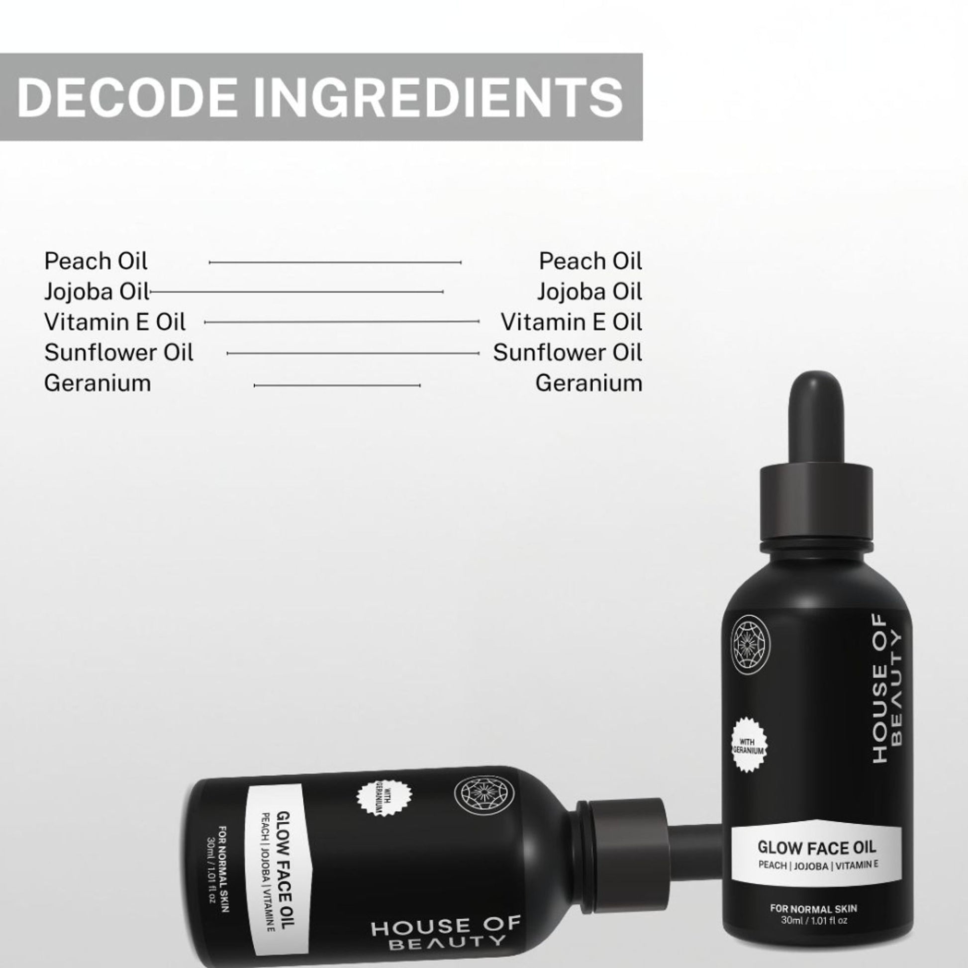 House Of Beauty Peach + Jojoba Vitamin E Super Fruit Glow Oil