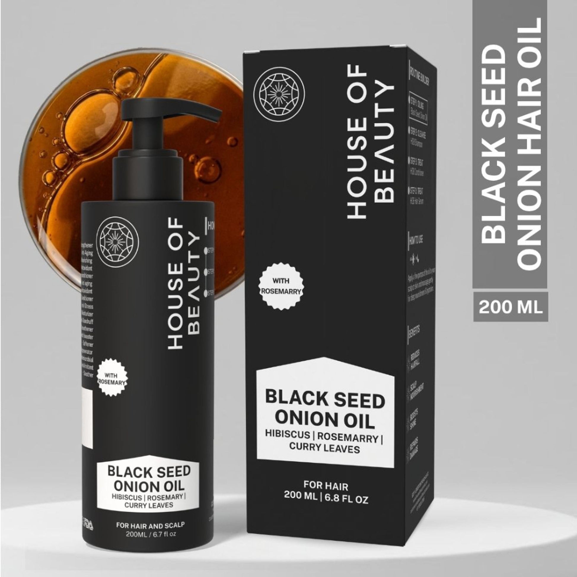 House Of Beauty Black Seed Onion Hair Oil with Hibiscus