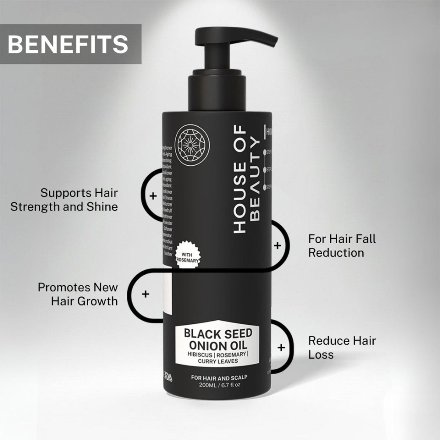 House Of Beauty Black Seed Onion Hair Oil with Hibiscus