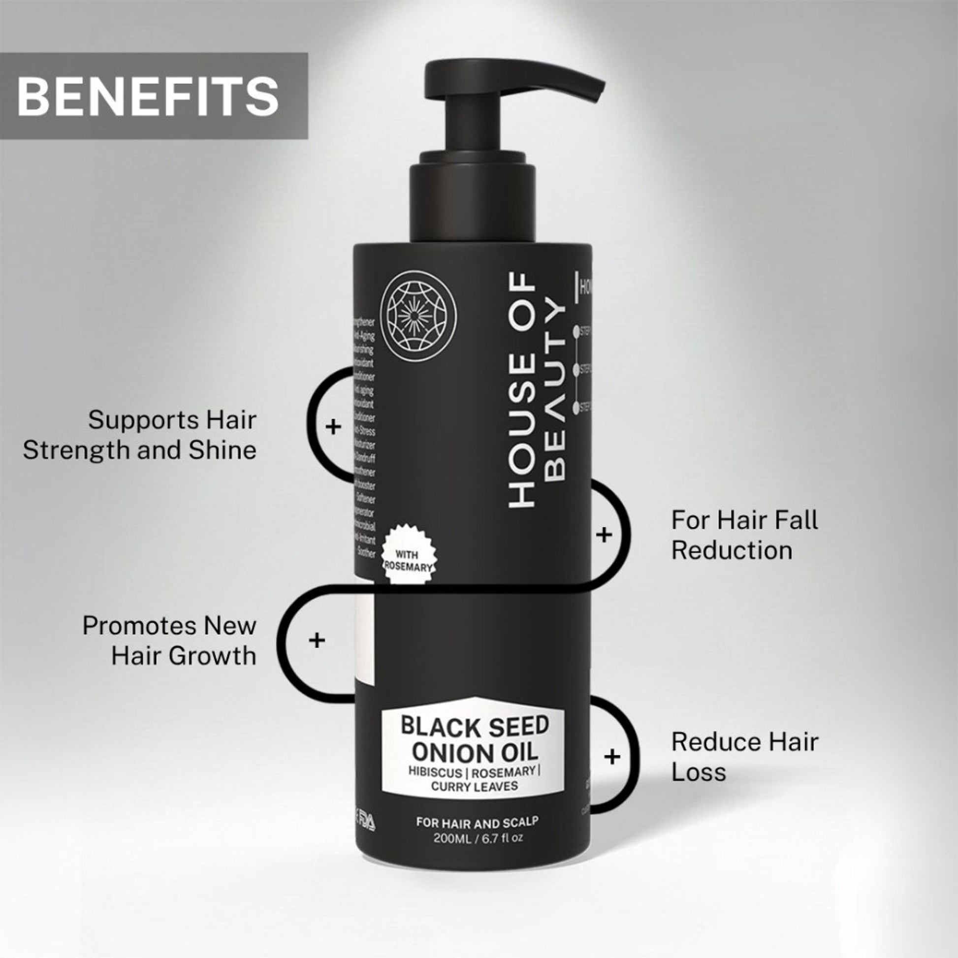 House Of Beauty Black Seed Onion Hair Oil with Hibiscus